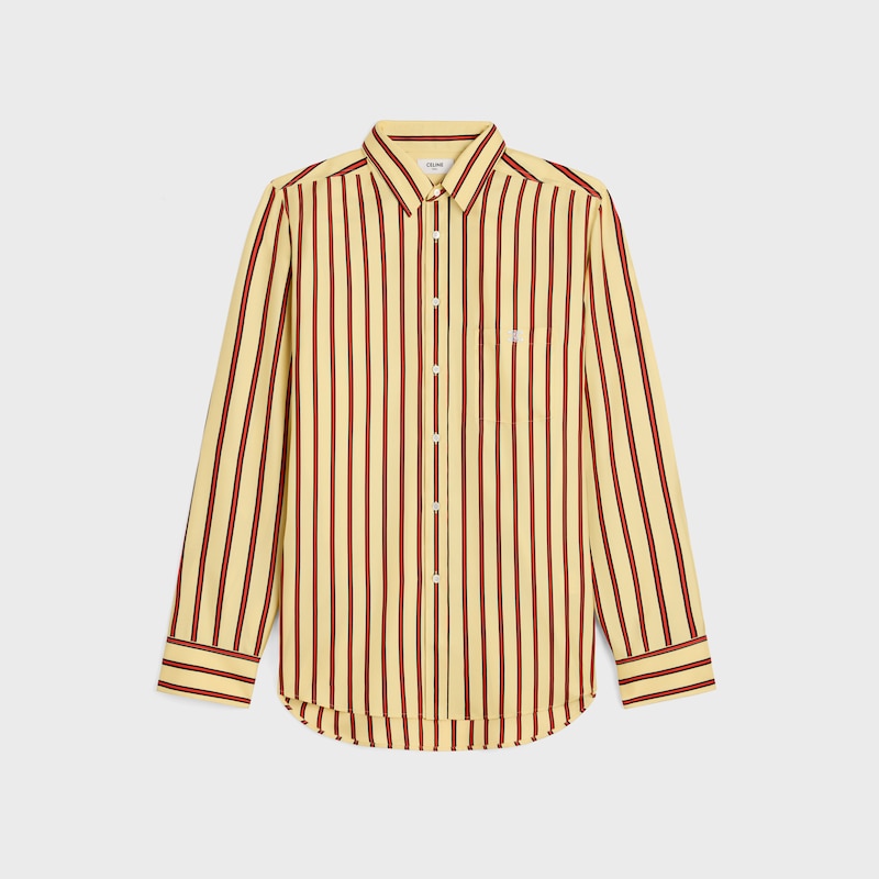 oversize-hemd aus gestreiftem seidentwill