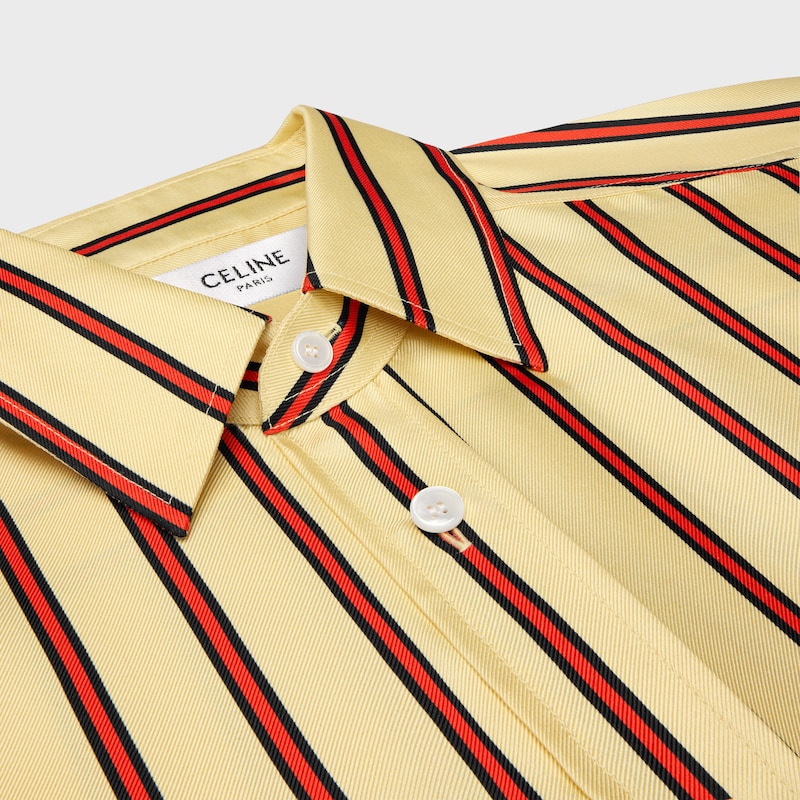 oversize-hemd aus gestreiftem seidentwill