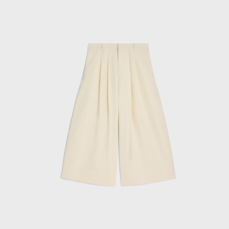 montauk cropped pants in diagonal wool