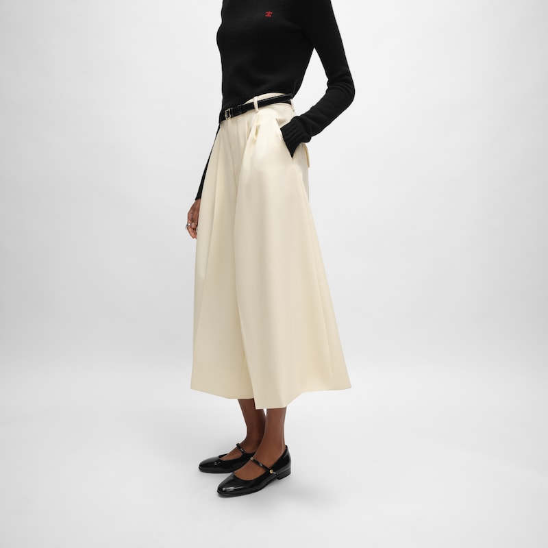 montauk cropped pants in diagonal wool