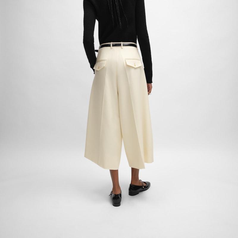 montauk cropped pants in diagonal wool