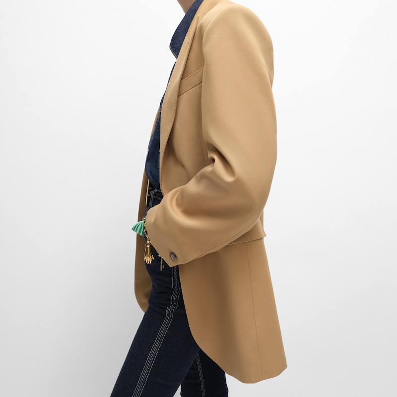 colonne-jacke aus diagonal geflochtener wolle