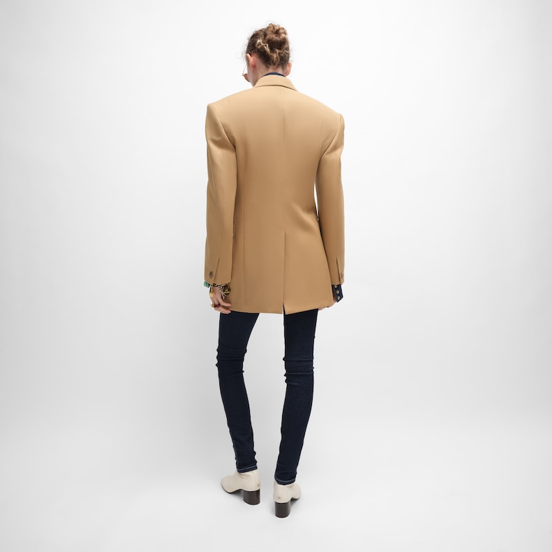 colonne-jacke aus diagonal geflochtener wolle