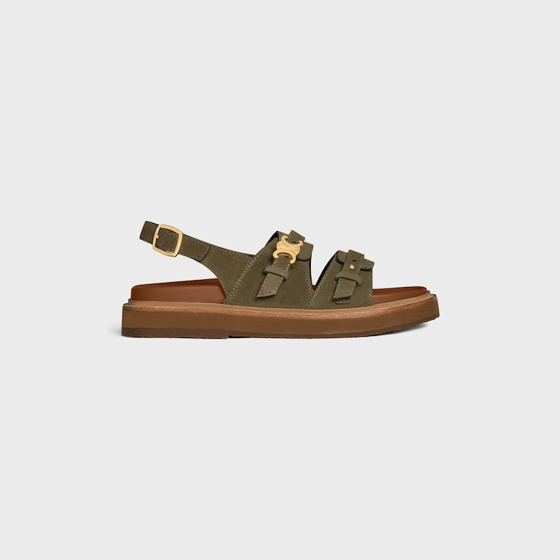 celine – tippi triomphe sandale aus wildleder-kalbskin