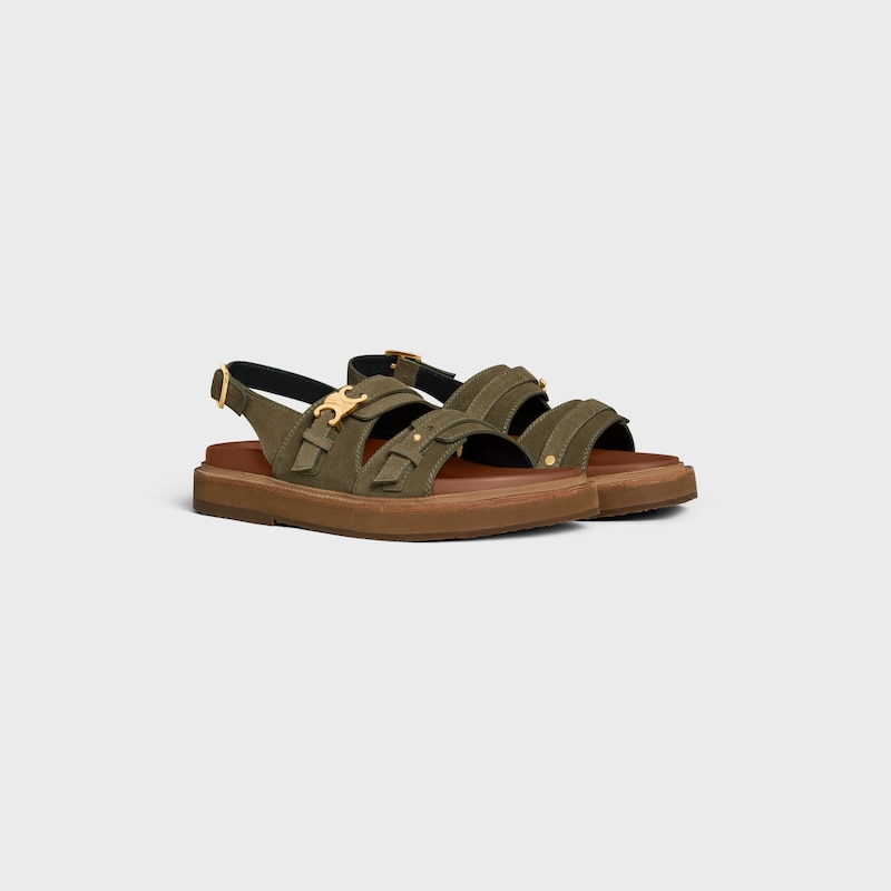 celine – tippi triomphe sandale aus wildleder-kalbskin