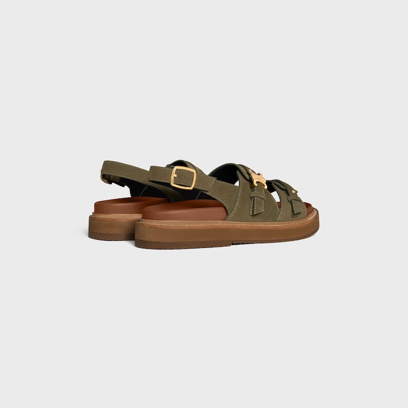 celine – tippi triomphe sandale aus wildleder-kalbskin