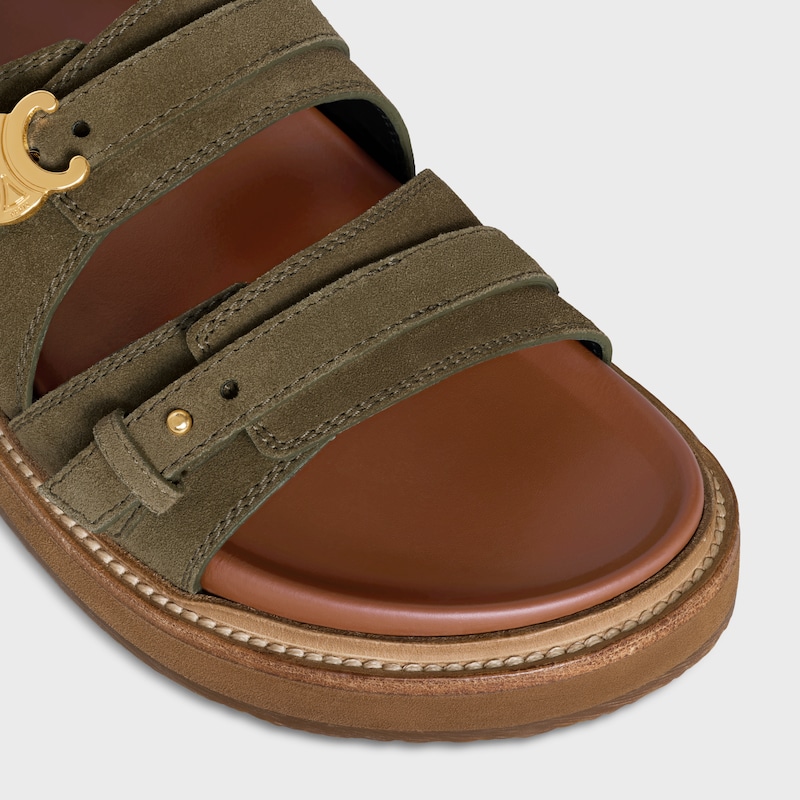 celine – tippi triomphe sandale aus wildleder-kalbskin