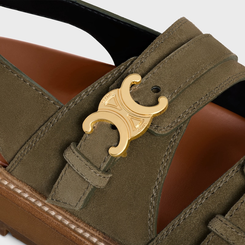 celine – tippi triomphe sandale aus wildleder-kalbskin
