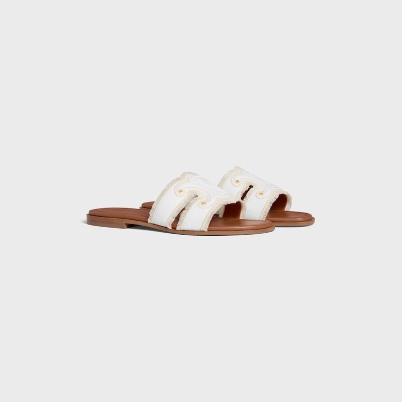 celine marina mule aus fransen-canvas