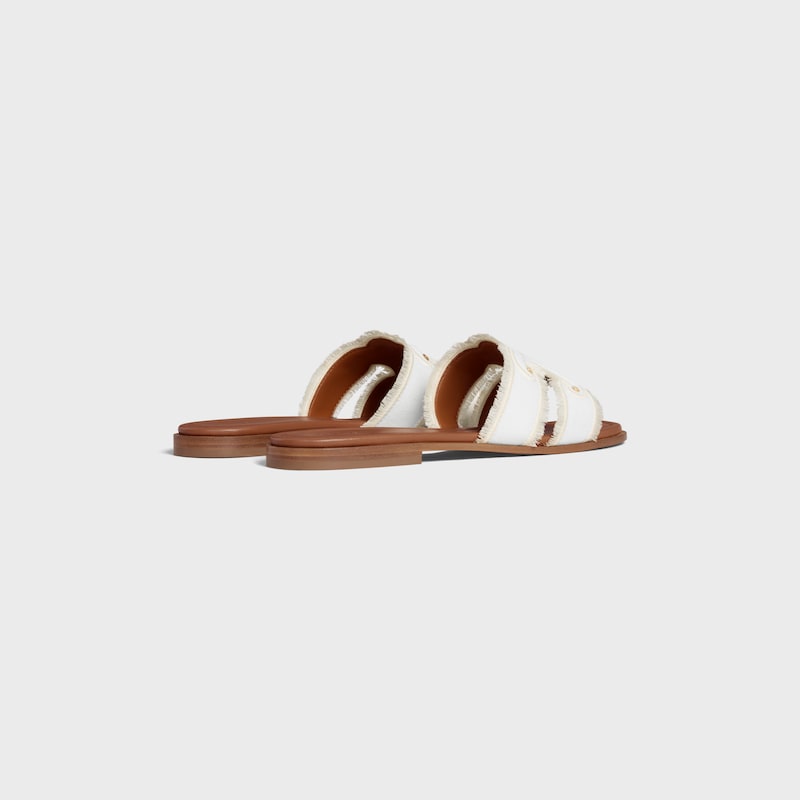 celine marina mule aus fransen-canvas