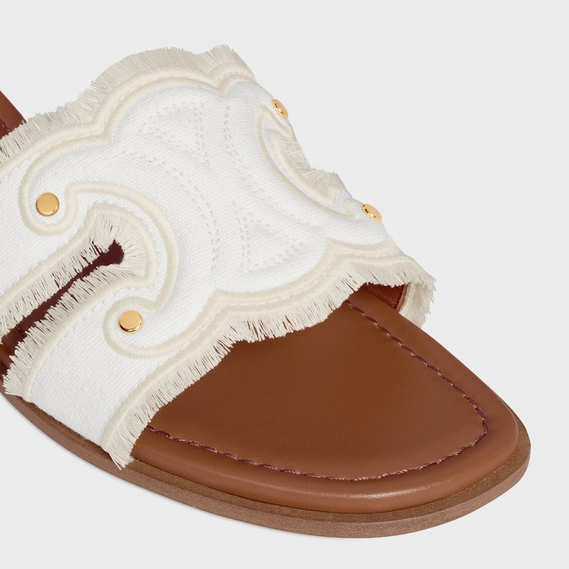 celine marina mule aus fransen-canvas