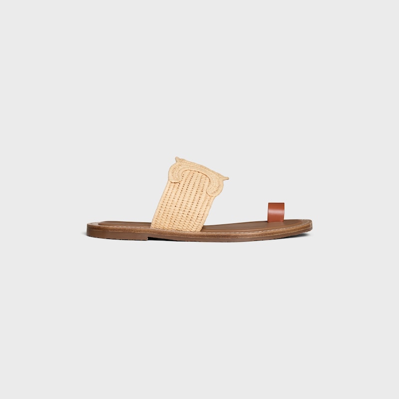 celine lympia sandale aus raffia und kalbsleder