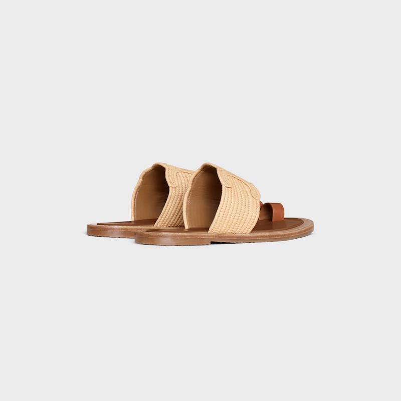 celine lympia sandale aus raffia und kalbsleder