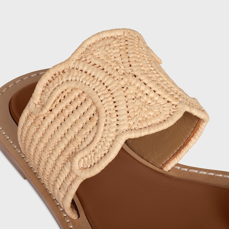 celine lympia sandale aus raffia und kalbsleder