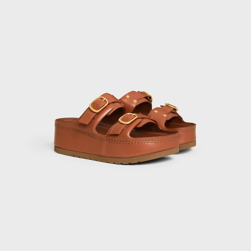celine polly wedge mule aus kalbsleder