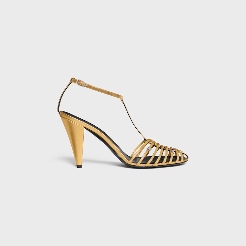 celine cage - riemchensandalen aus laminiertem lammleder