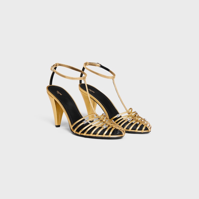 celine cage - riemchensandalen aus laminiertem lammleder