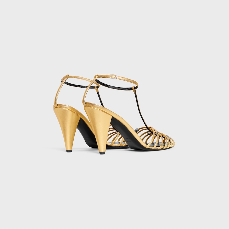 celine cage - riemchensandalen aus laminiertem lammleder