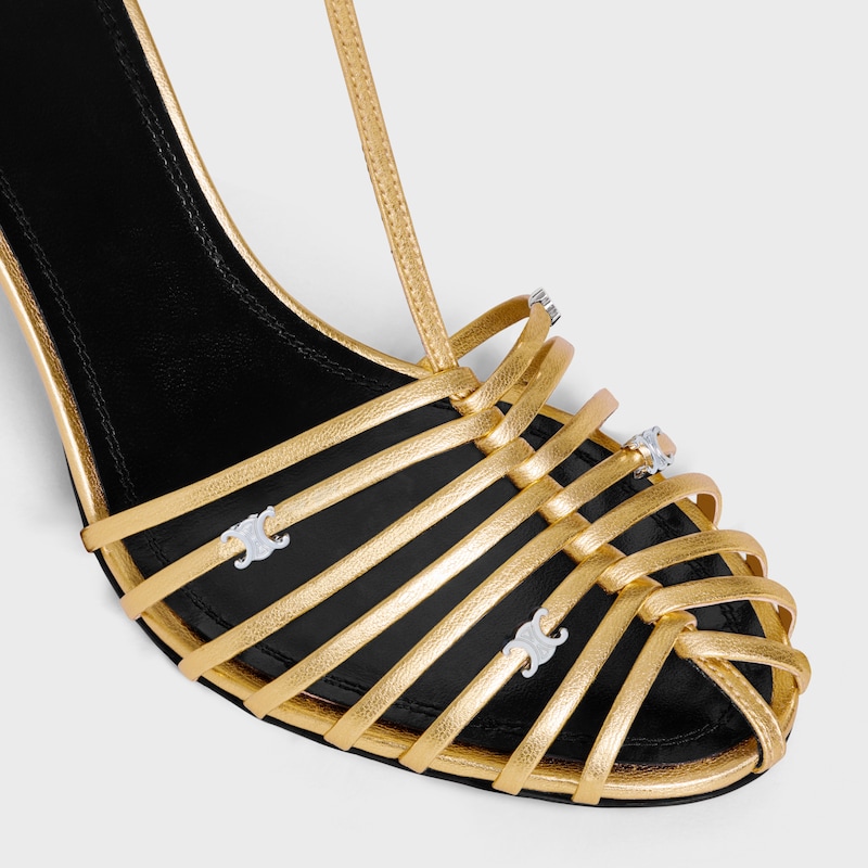 celine cage - riemchensandalen aus laminiertem lammleder