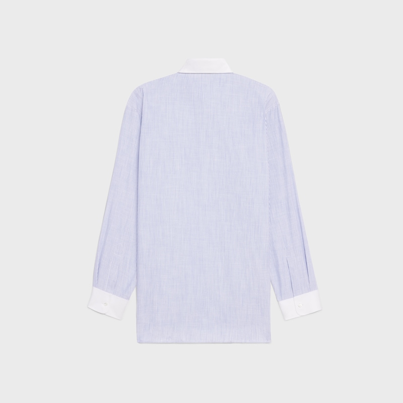 oversize-hemd aus gestreifter chambray-baumwolle