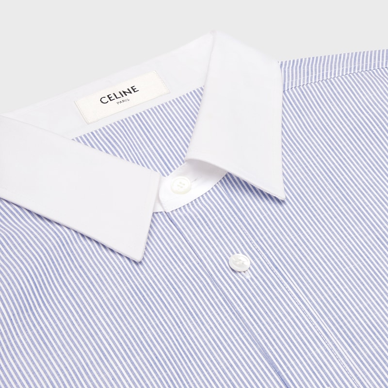 oversize-hemd aus gestreifter chambray-baumwolle