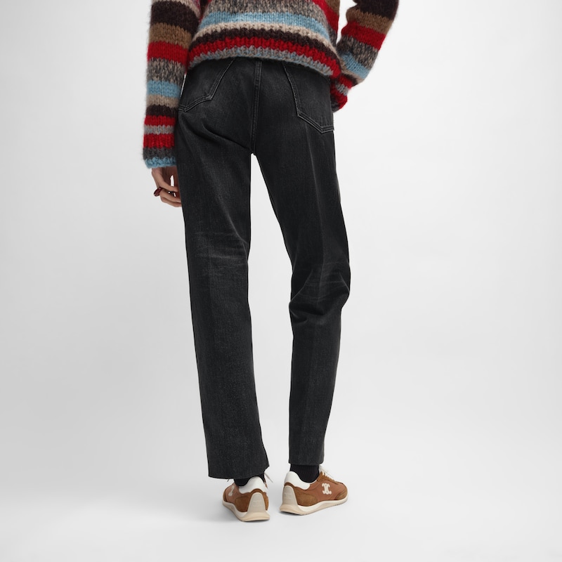 celine racer - niedriger sneaker mit triomphe-motiven aus nylon wildleder und kalbsleder