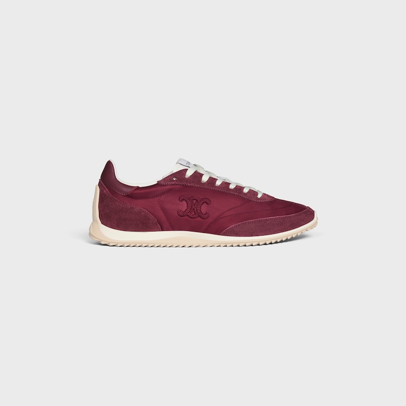 celine racer – niedriger sneaker aus nylon wildleder und kalbsleder