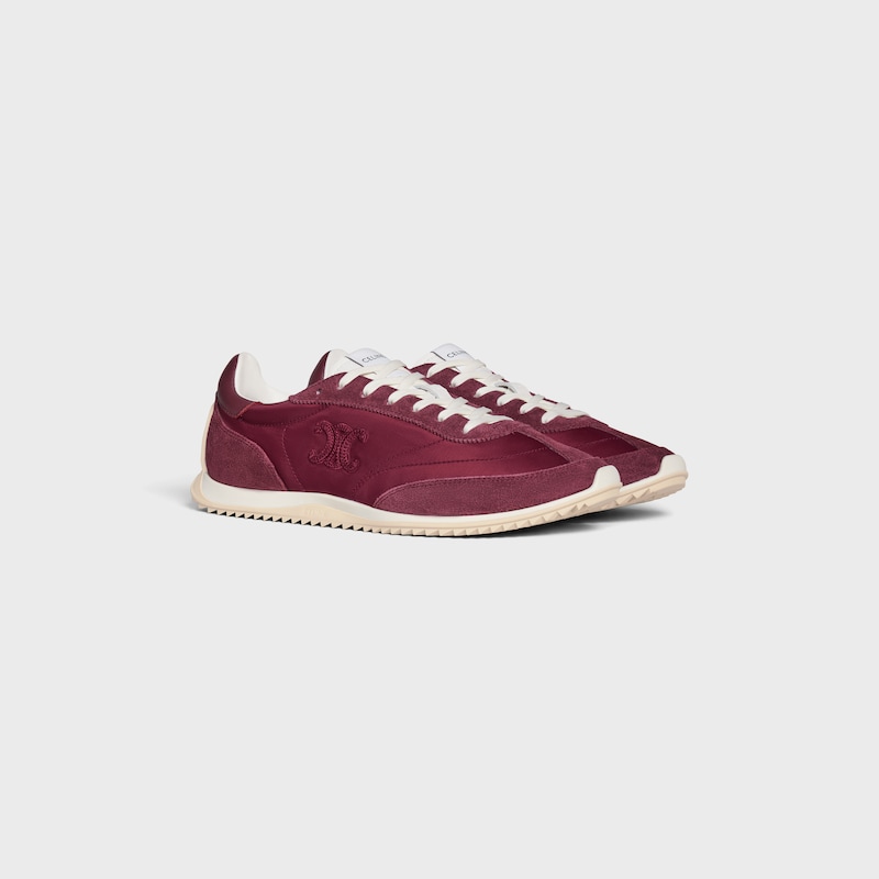 celine racer – niedriger sneaker aus nylon wildleder und kalbsleder
