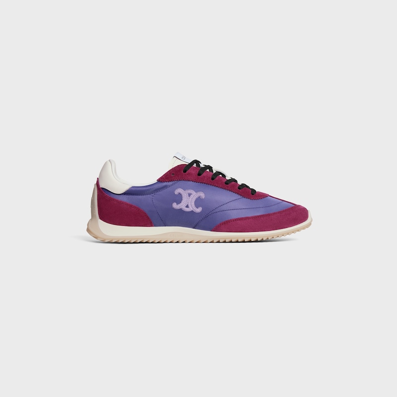 celine racer – niedriger sneaker aus nylon wildleder und kalbsleder
