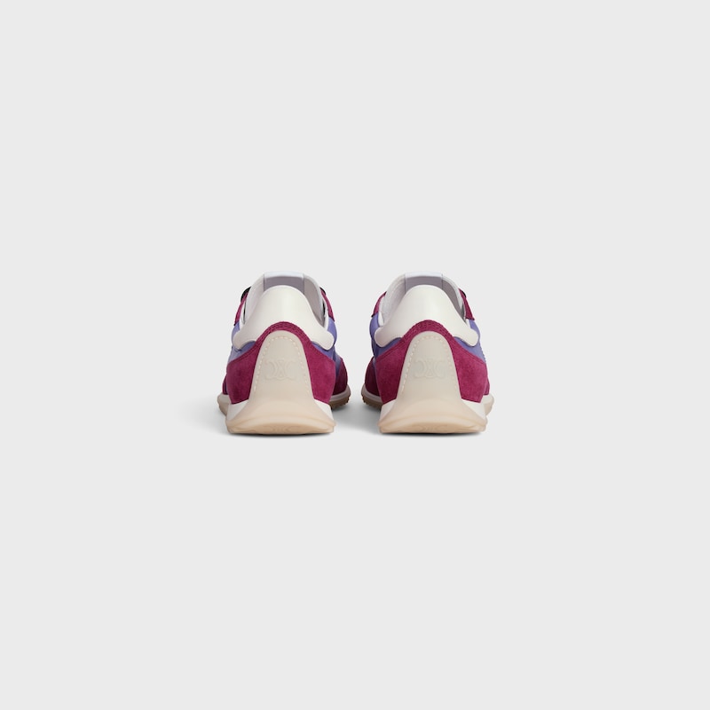 celine racer – niedriger sneaker aus nylon wildleder und kalbsleder