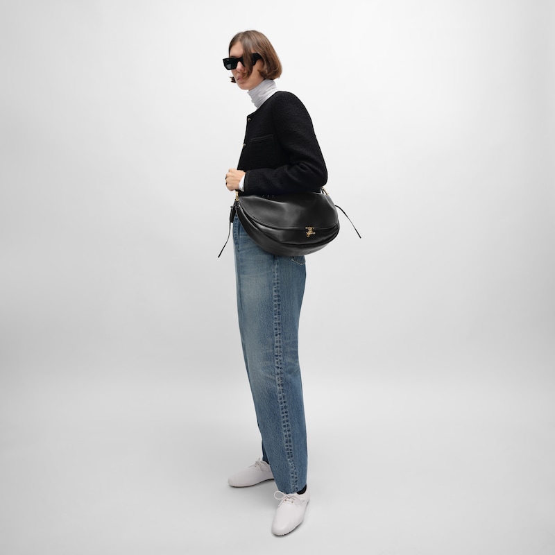 halfmoon soft triomphe tasche aus geschmacksrichtigem glÄnzendes lammleder