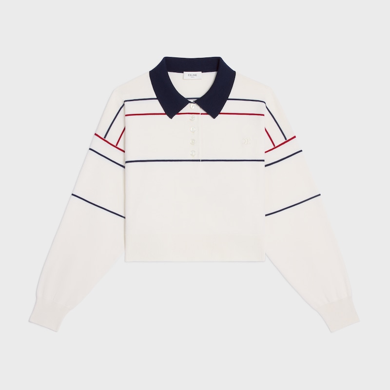 triumphe cropped polo aus seidenbaumwolle
