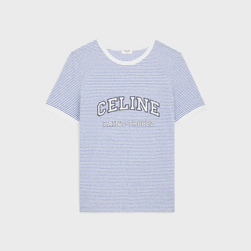 celine 70er-jahre-t-shirt aus gestreiftem jersey