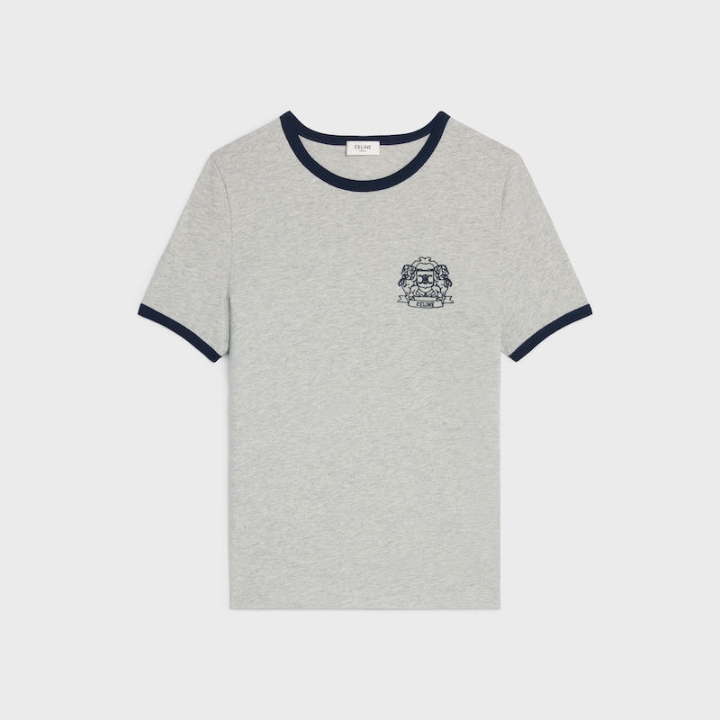 t-shirt mit 70er-jahre-wappen aus baumwolljersey