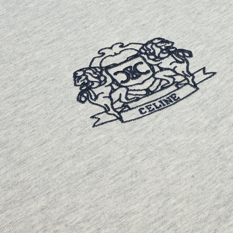 t-shirt mit 70er-jahre-wappen aus baumwolljersey