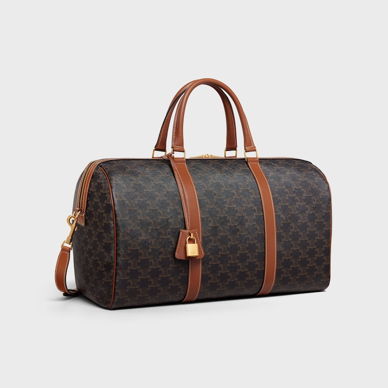 mittelgroße reisetasche aus triumphe canvas und kalbsleder