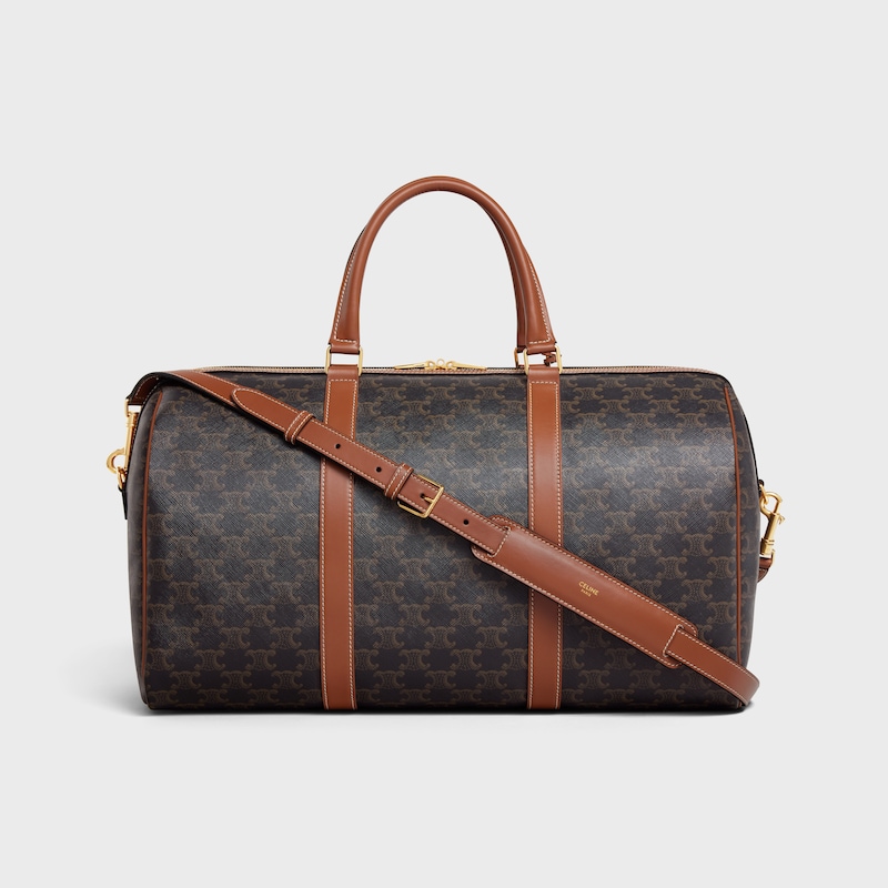 mittelgroße reisetasche aus triumphe canvas und kalbsleder