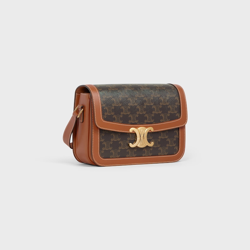 klassische triomphe-tasche aus triomphe-canvas und kalbsleder