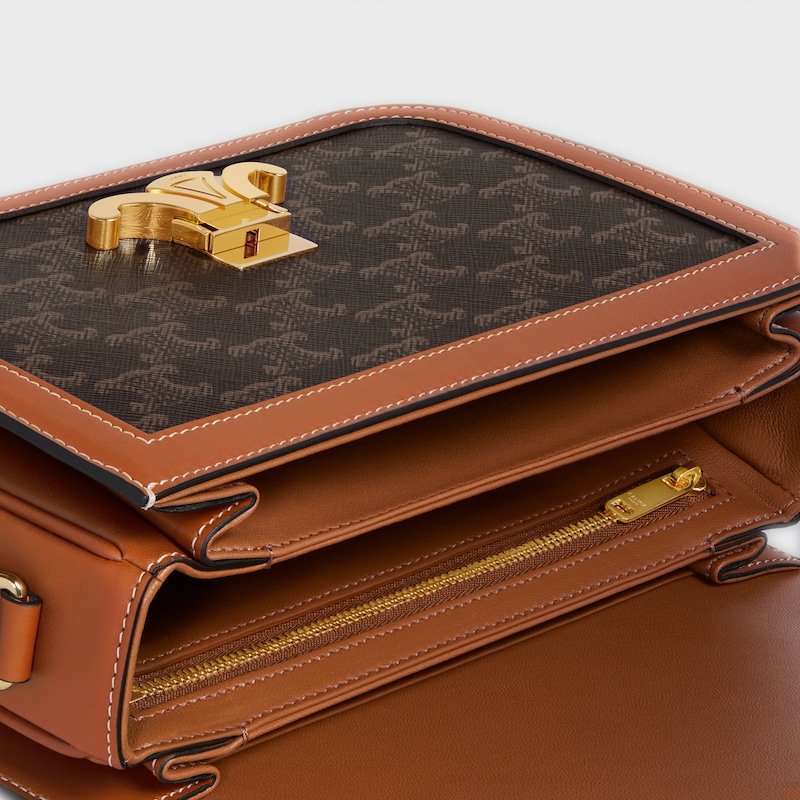 klassische triomphe-tasche aus triomphe-canvas und kalbsleder