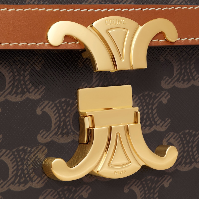 klassische triomphe-tasche aus triomphe-canvas und kalbsleder