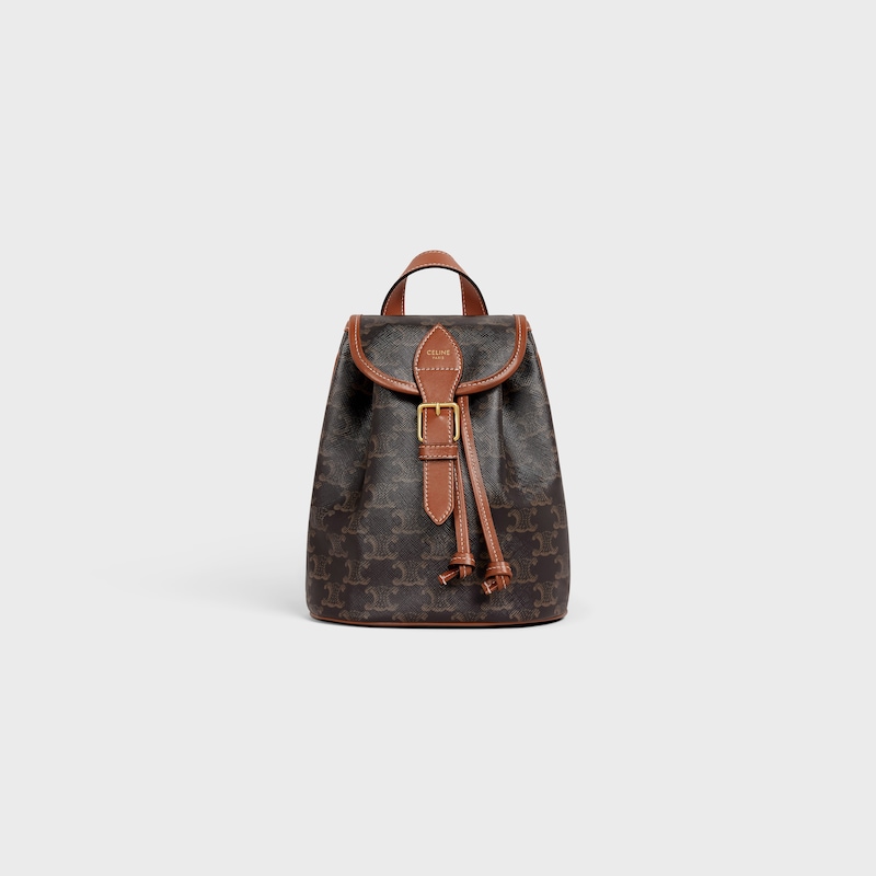 mini-rucksack folco aus triomphe canvas und kalbsleder