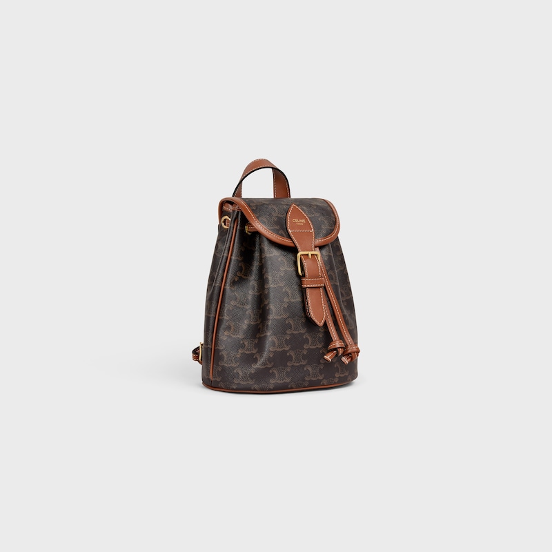mini-rucksack folco aus triomphe canvas und kalbsleder
