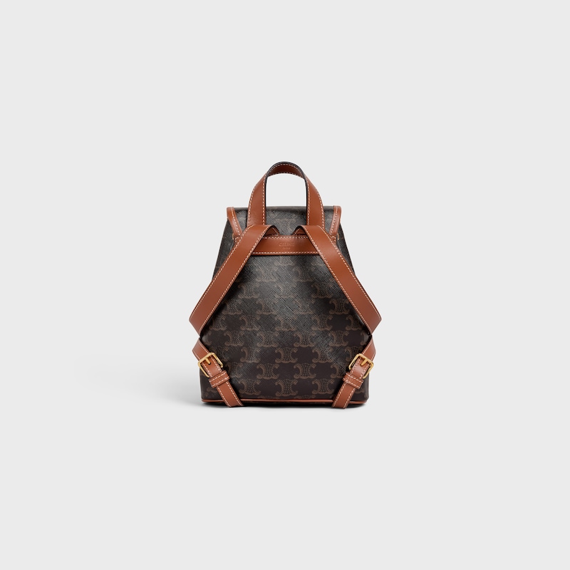 mini-rucksack folco aus triomphe canvas und kalbsleder