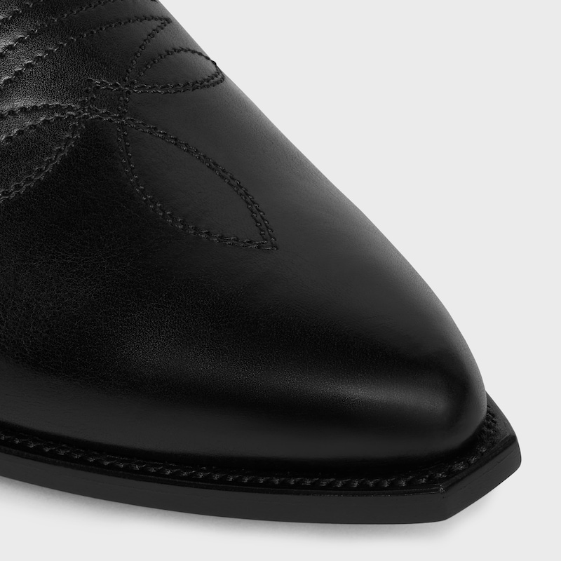 celine western-stiefel mit reißverschluss aus kalbsleder