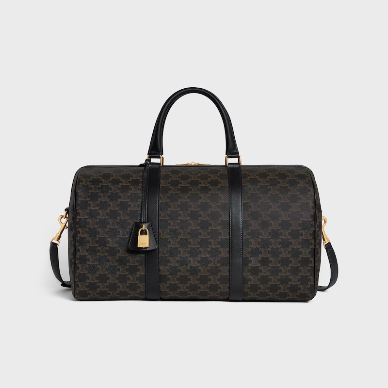 mittelgroße reisetasche aus triumphe canvas und kalbsleder