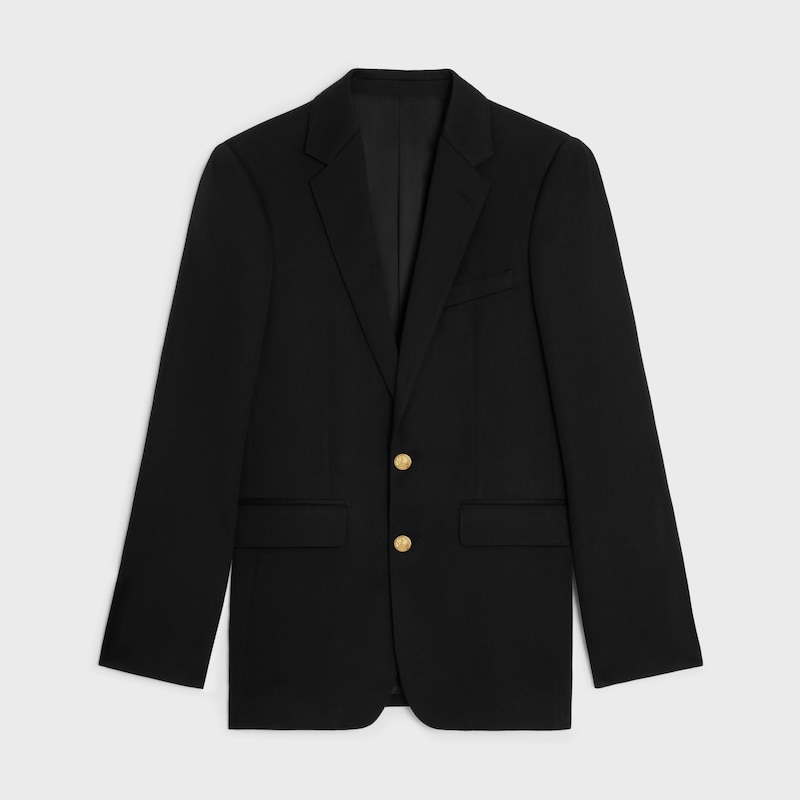 klassische jacke aus diagonal geflochtener wolle
