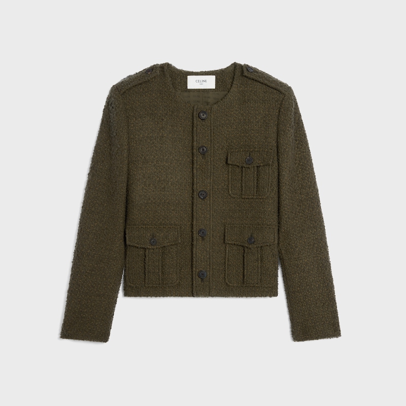 chasseur-jacke aus kaschmir-bouclette-natte