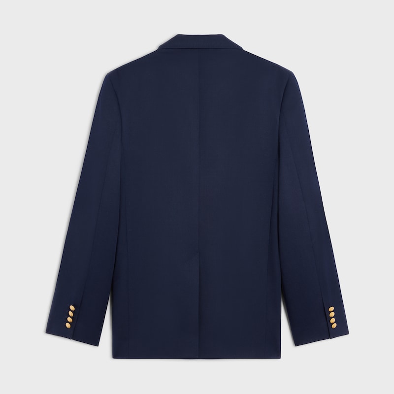 taillierter blazer aus diagonal geflochtener wolle