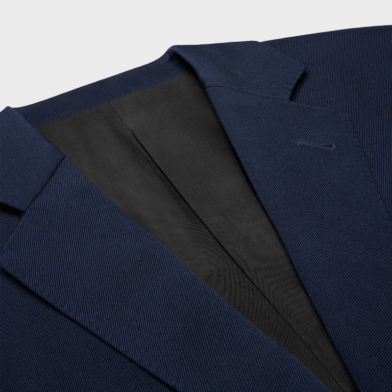 taillierter blazer aus diagonal geflochtener wolle