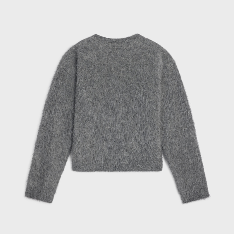 rundhalspullover aus gebürstetem mohair